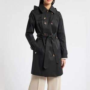 London Fog Missy Hooded Belted Trench Coat - NWT szXL